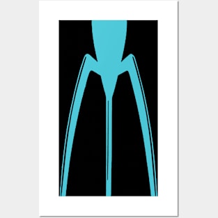 Philippe Starck Juicy Salif in Blue Silhouette - Product Design Posters and Art